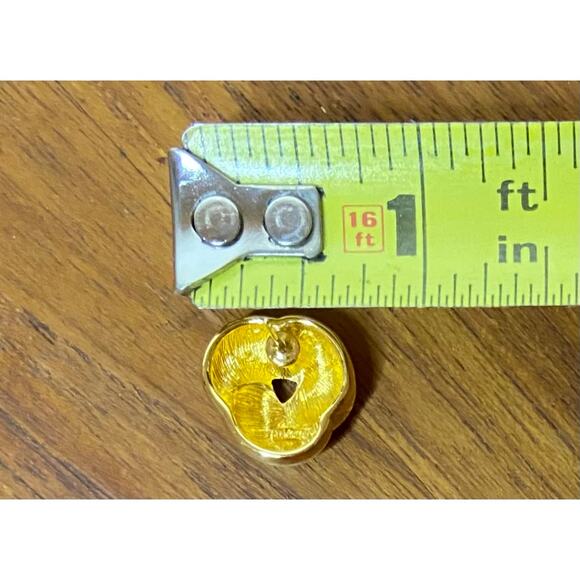 Monet Gold Tone Triangular Knot Post Earrings Chunky Elegant - Picture 5 of 5